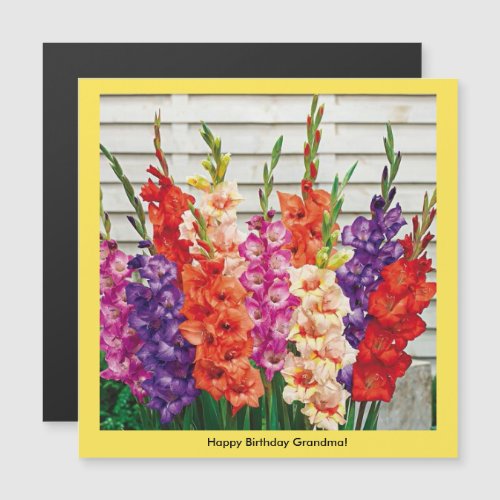 Bouquet of Gladiolas Birthday Refrigerator Magnet