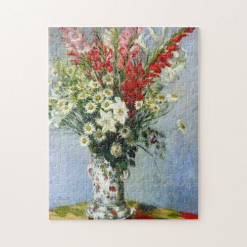 Bouquet of Gladioli Lilies Daisies Monet Puzzle