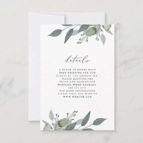 Bouquet of Greenery Details Card