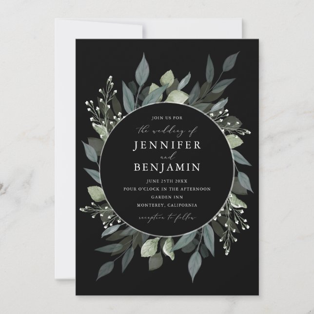 Bouquet of Greenery Invitation (Front)