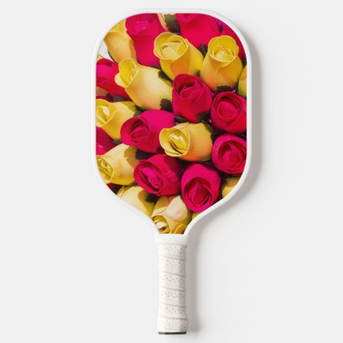 bouquet of handmade roses   pickleball paddle