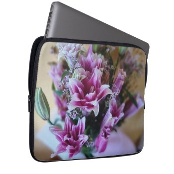 Bouquet Of Lilies  Notebook Throw Pillow Wood Wall Laptop Sleeve by Passion4creation at Zazzle