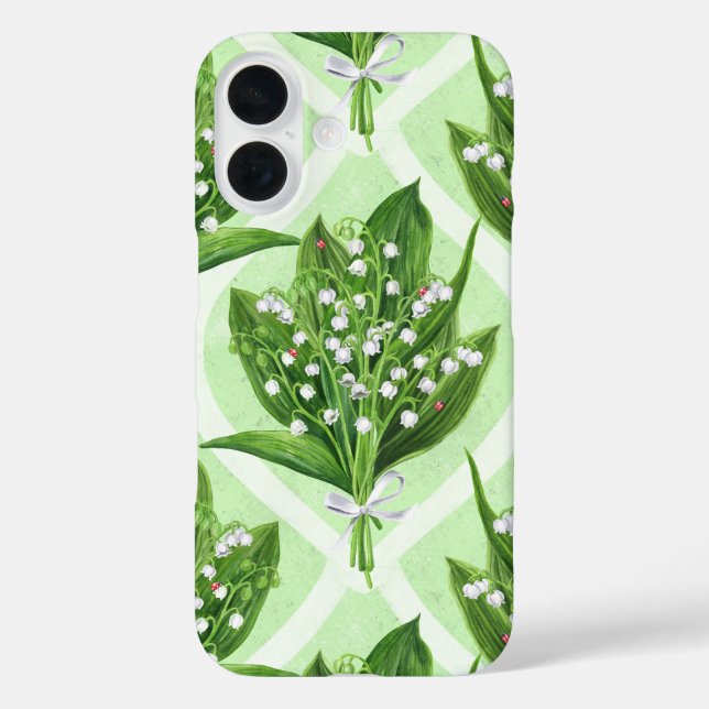 Bouquet of lilly of the valley flowers on green Case-Mate iPhone case (Back)