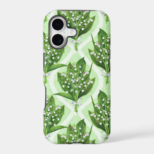 Bouquet of lilly of the valley flowers on green iPhone 17 case