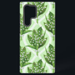 Bouquet of lilly of the valley flowers on green samsung galaxy s22 ultra case<br><div class="desc">Bouquet of painted with watercolors lily of the valley flowers seamless pattern design</div>