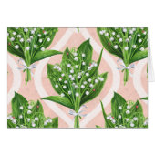 Bouquet of lilly of the valley flowers on pink (Front Horizontal)