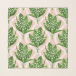 Bouquet of lilly of the valley flowers on pink scarf<br><div class="desc">Bouquet of painted with watercolors lily of the valley flowers seamless pattern design</div>