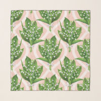 Bouquet of lilly of the valley flowers on pink