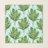 Bouquet of lily of the valley flowers on blue