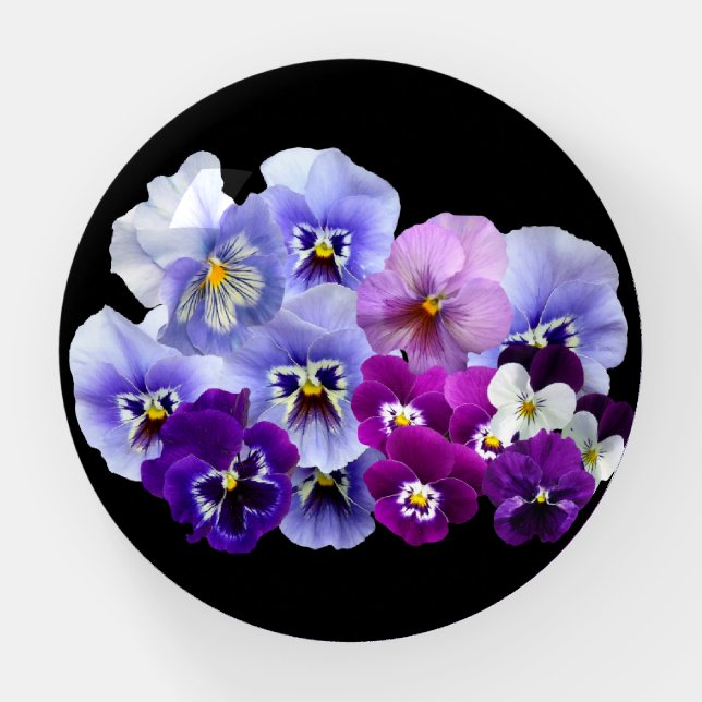 Bouquet Of Pansies Paperweight (Front)