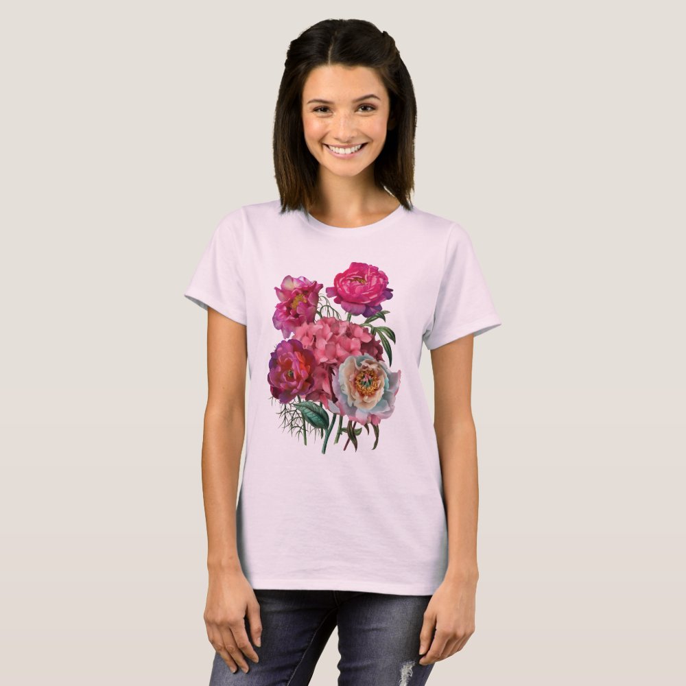 Disover Bouquet of Peonies and Hydrangeas  T-Shirt