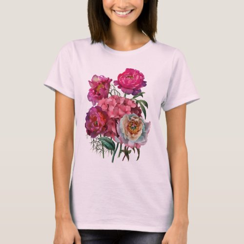 Bouquet of Peonies and Hydrangeas  T_Shirt