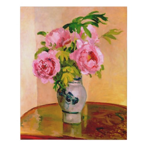 Bouquet of Pink Peonies by Camille Pissarro Faux Canvas Print