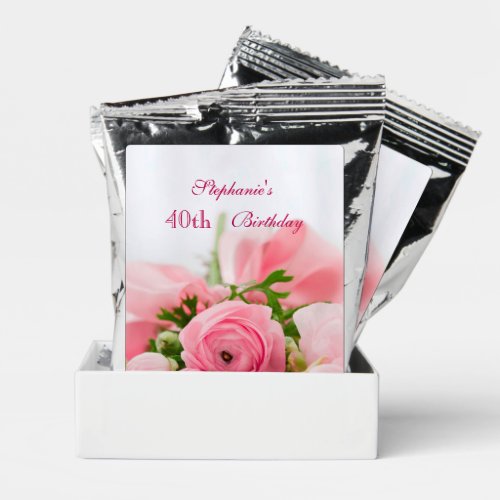 Bouquet Of Pink Roses 40th Birthday   Coffee Drink Mix