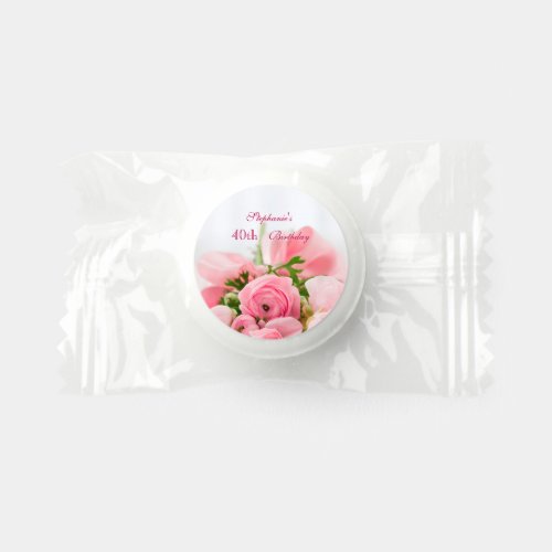 Bouquet Of Pink Roses 40th Birthday   Life Saver Mints