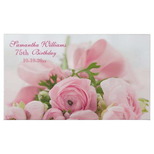 Bouquet Of Pink Roses 75th Birthday 45 Piece Box Of Chocolates (Front)