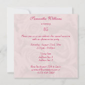 Bouquet Of Pink Roses 85th Birthday Invitation (Back)