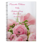 Bouquet Of Pink Roses 90th Birthday Notebook at Zazzle