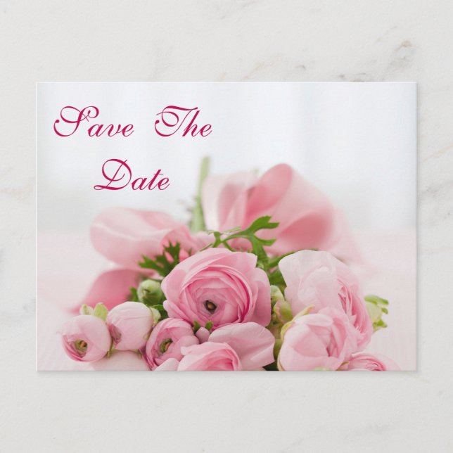 Bouquet Of Pink Roses 90th Birthday Save The Date Announcement Postcard (Front)