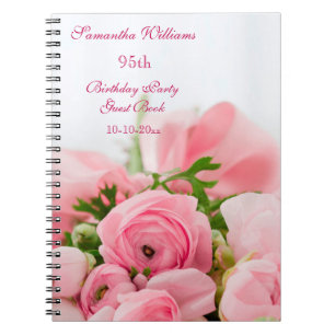 Bouquet Of Pink Roses 95th Birthday Notebook
