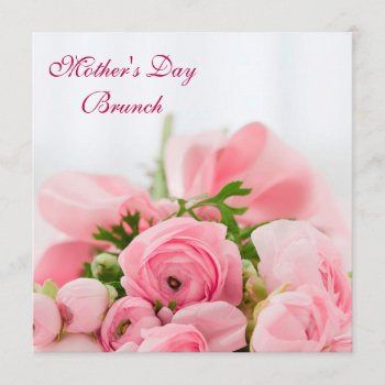 Bouquet Of Pink Roses Mother's Day Brunch Invitation by shm_graphics at Zazzle