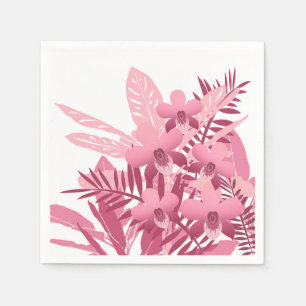 Bouquet of pink tropical plants napkins