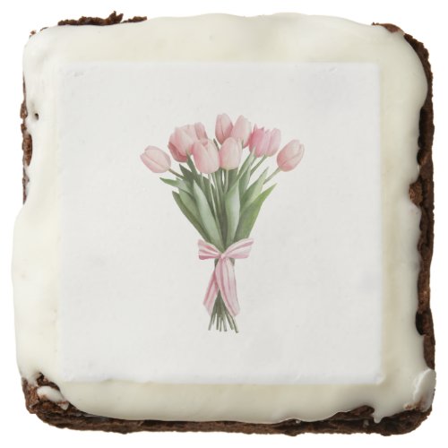 Bouquet of Pink Tulips Brownie