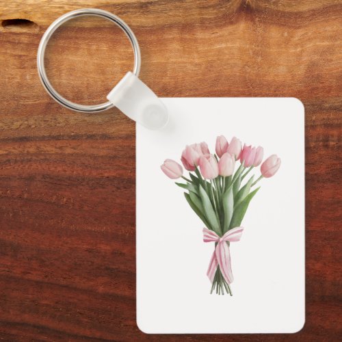 Bouquet of Pink Tulips Keychain