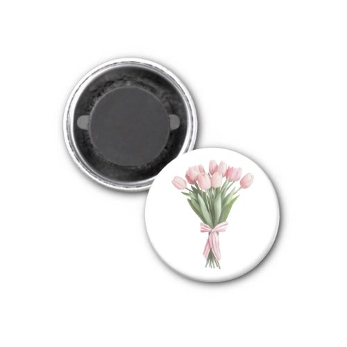 Bouquet of Pink Tulips Magnet