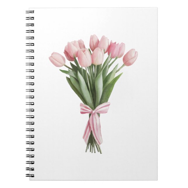 Bouquet of Pink Tulips Notebook (Front)