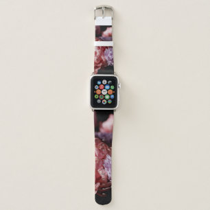 Bouquet of pink with purple aster flowers in light apple watch band