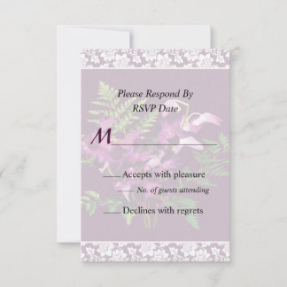 Bouquet of Purple Orchids Wedding Invitation