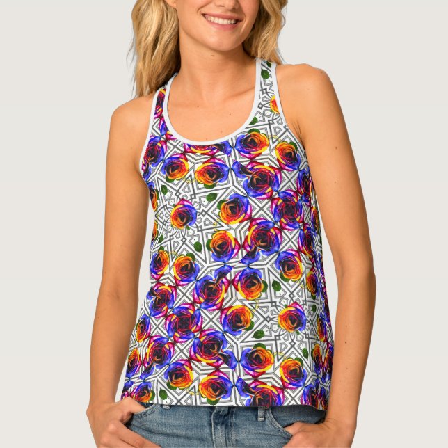 Bouquet of Rainbow Roses Tank Top (Front)