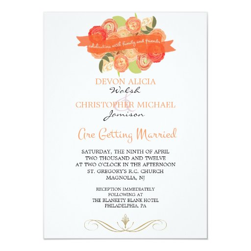 Bouquet of Ranunculus Wedding Invitation | Zazzle