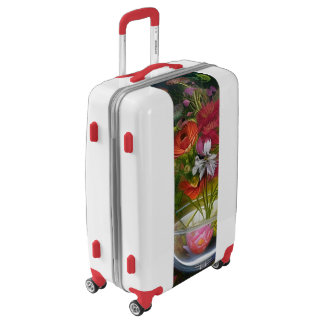 Bouquet of Red Flowers Classic Floral Still Life Luggage
