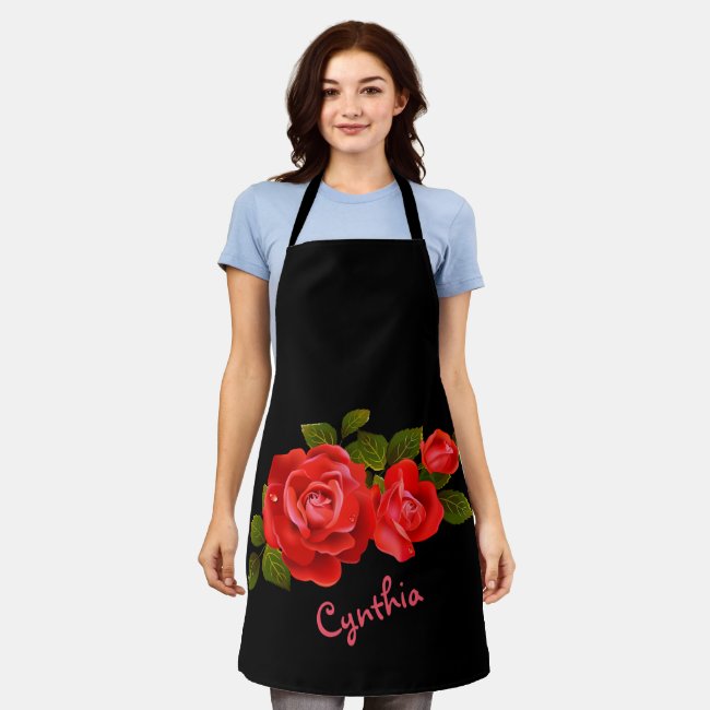 Bouquet of Red Roses Apron