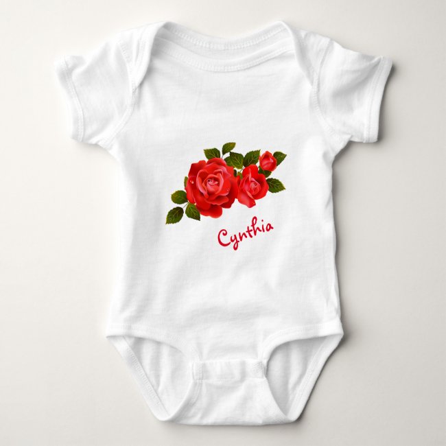 Bouquet of Red Roses Baby Bodysuit