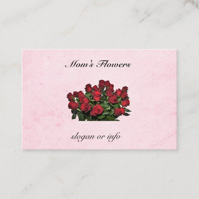 Bouquet of red roses business card (Front)
