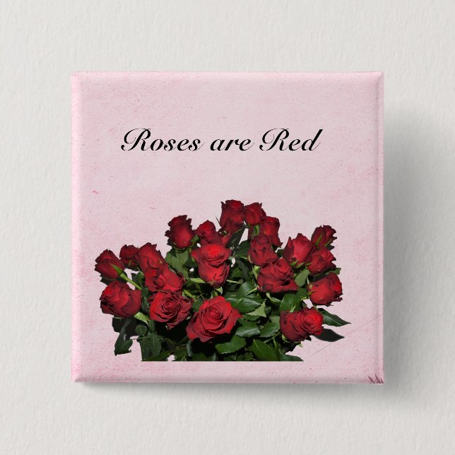Bouquet of red roses button (Front)