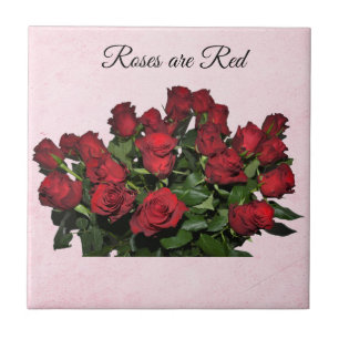 Bouquet of red roses ceramic tile