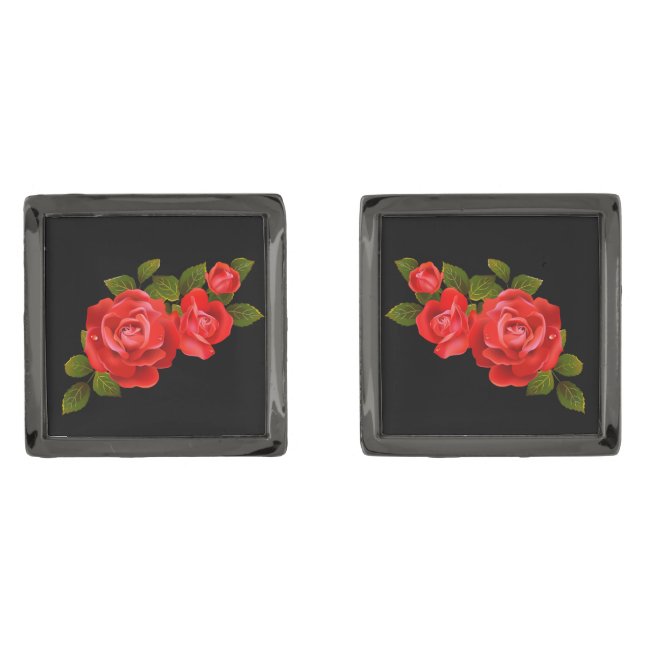 Bouquet of Red Roses Cufflinks