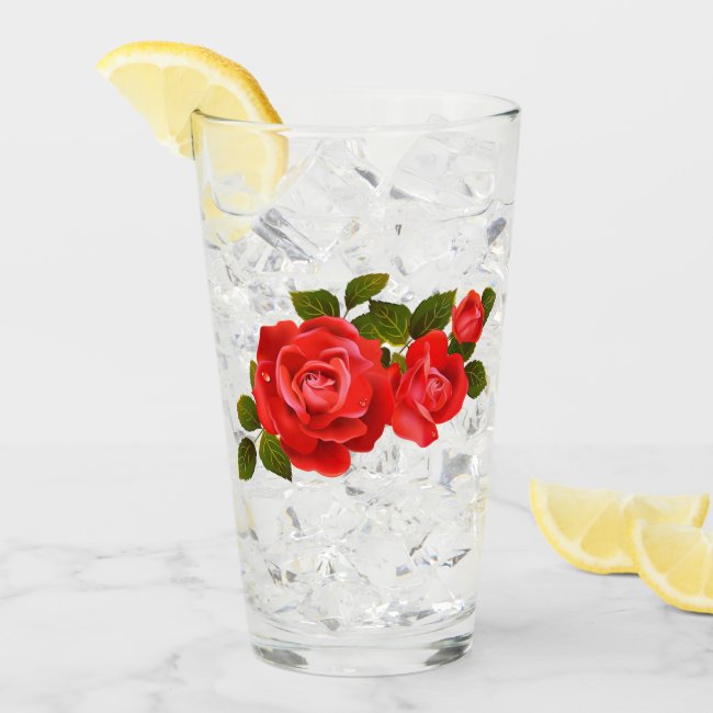 Bouquet of Red Roses Drinking Glass Tumbler