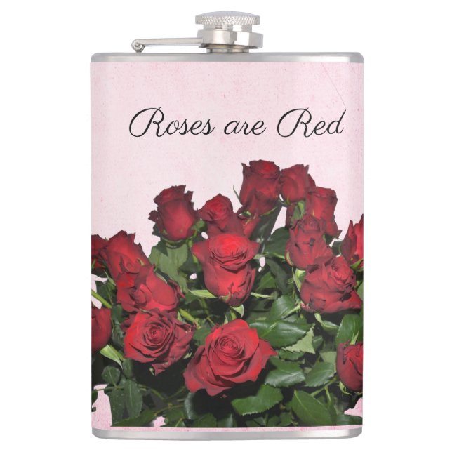 Bouquet of red roses flask (Front)