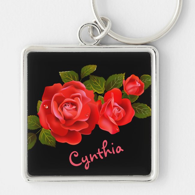 Bouquet of Red Roses Keychain