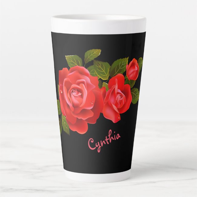 Bouquet of Red Roses Latte Mug