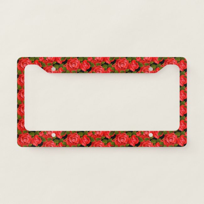 Bouquet of Red Roses License Plate Frame