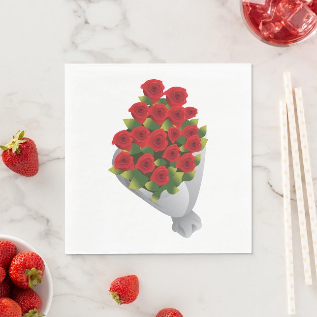 Bouquet Of Red Roses Napkins (Creator Uploaded)