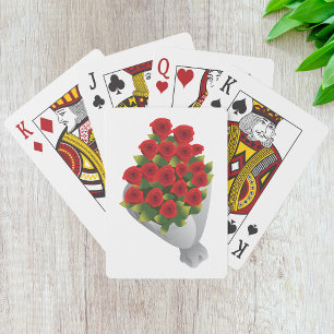 Bouquet Of Red Roses Poker Cards