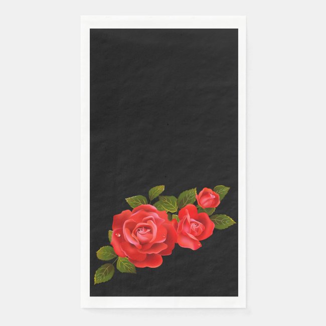 Bouquet of Red Roses Set of Paper Guest Towels