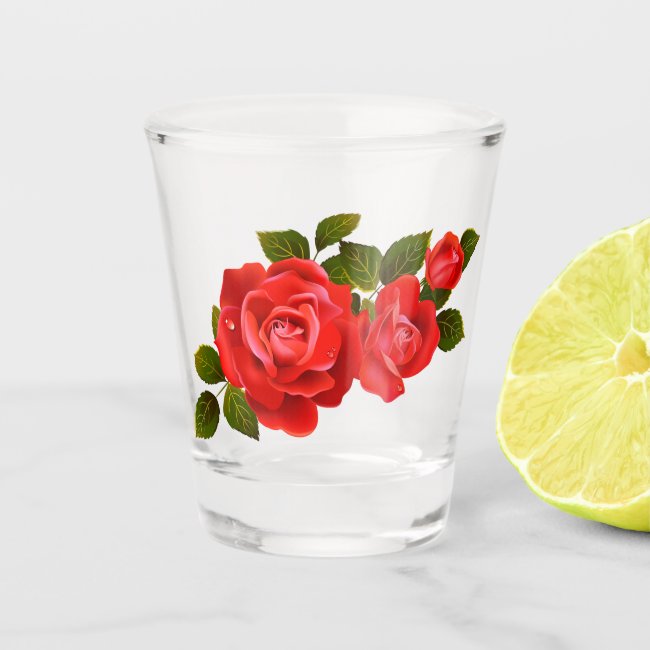 Bouquet of Red Roses Shot Glass